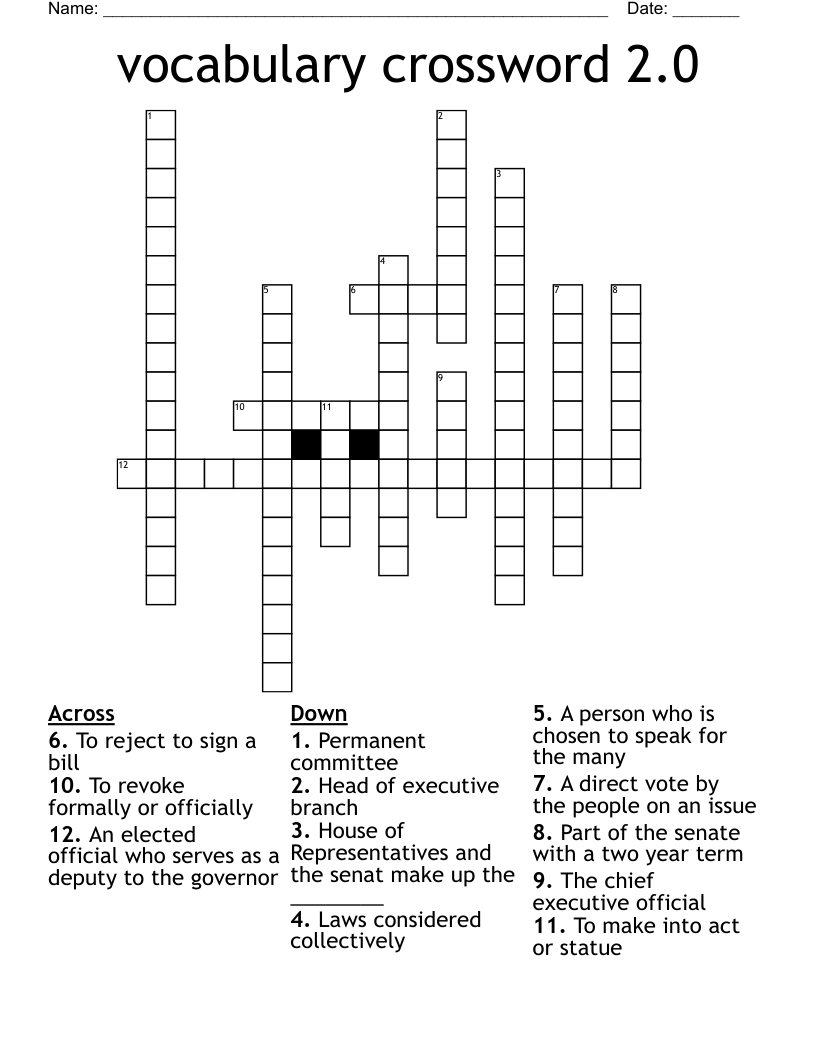 vocabulary crossword 2.0