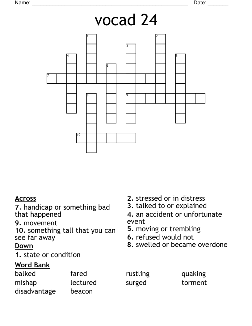 vocad 24 Crossword