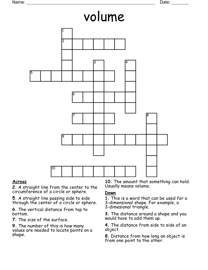 volume Crossword
