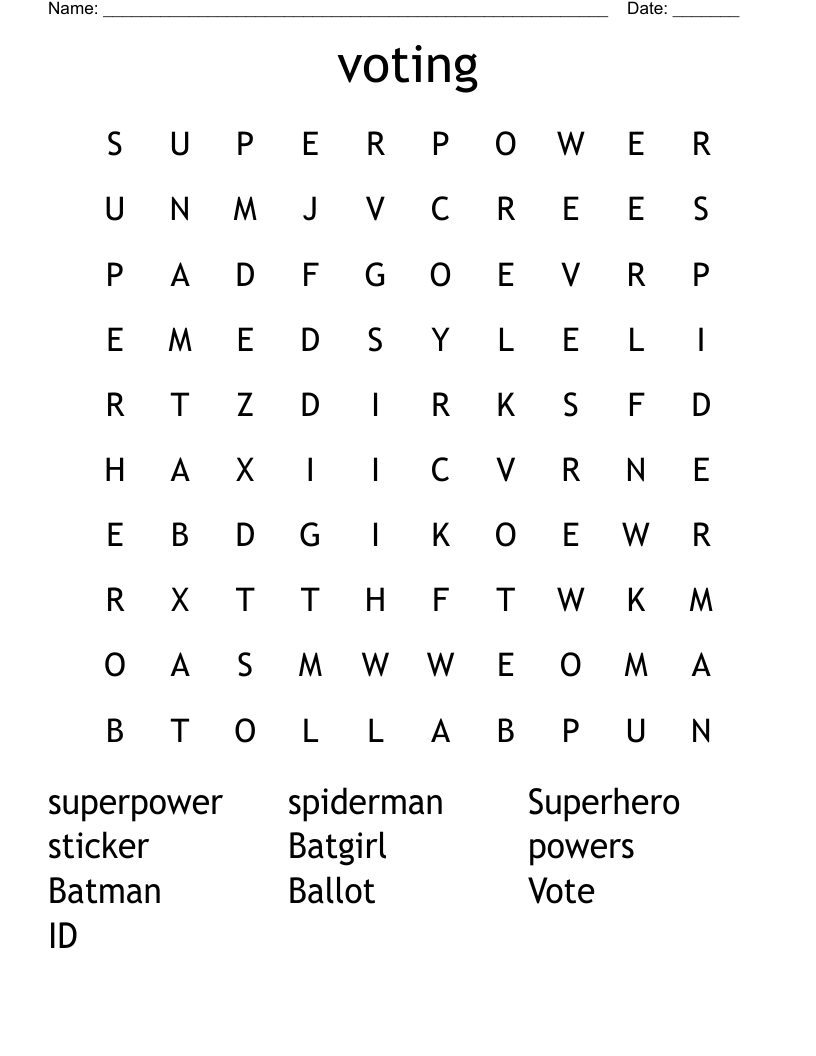 voting Word Search