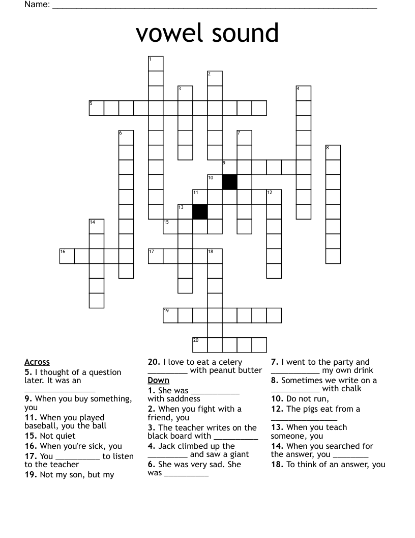 vowel sound Crossword