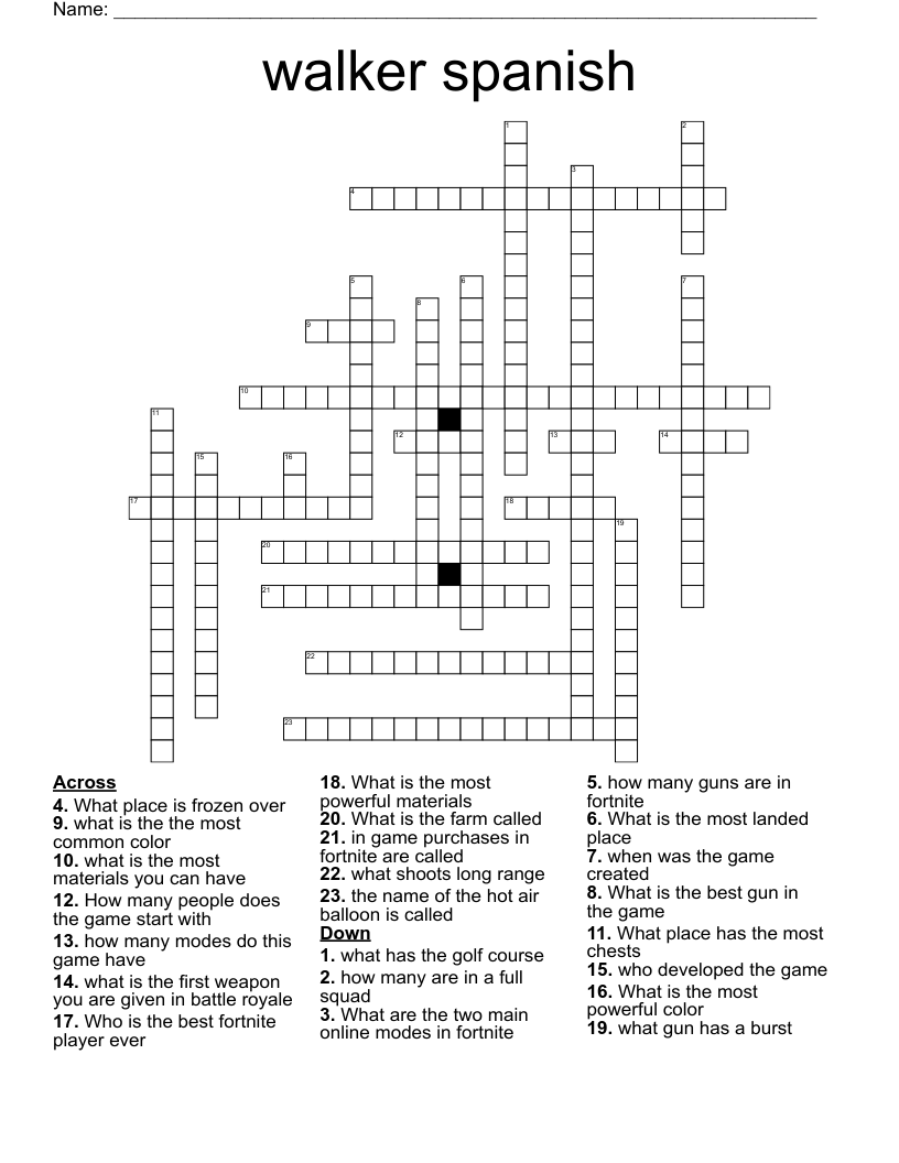 walker spanish Crossword