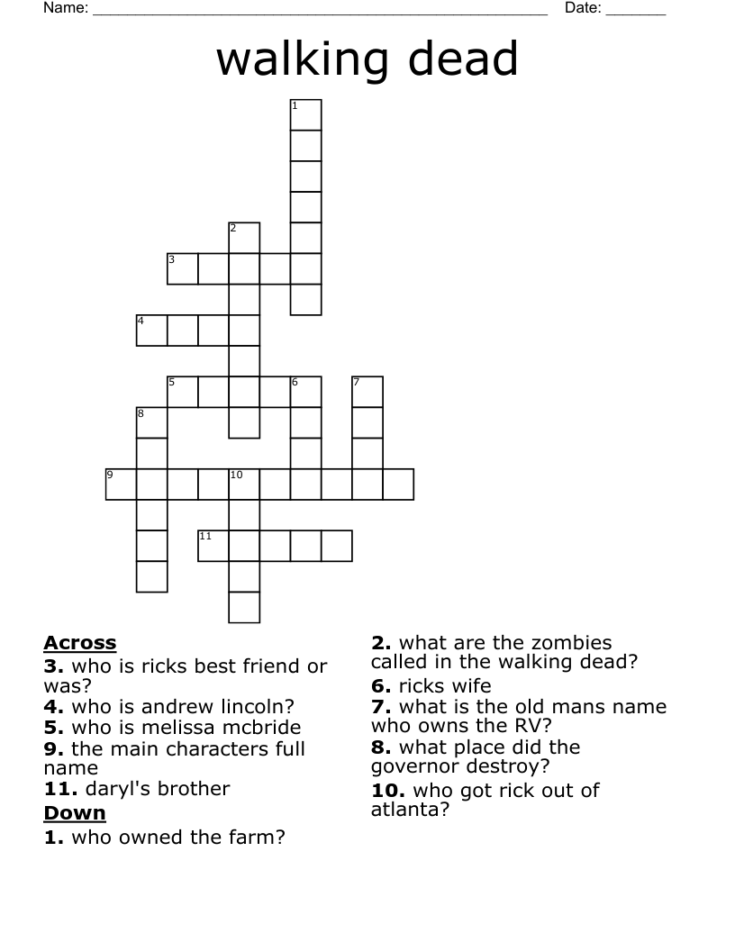 walking dead Crossword