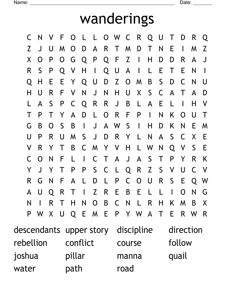 wanderings Word Search