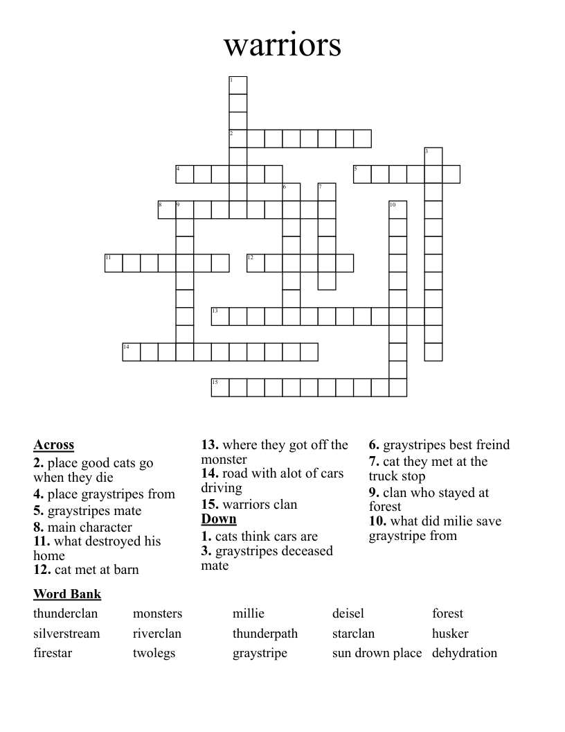 warriors Crossword