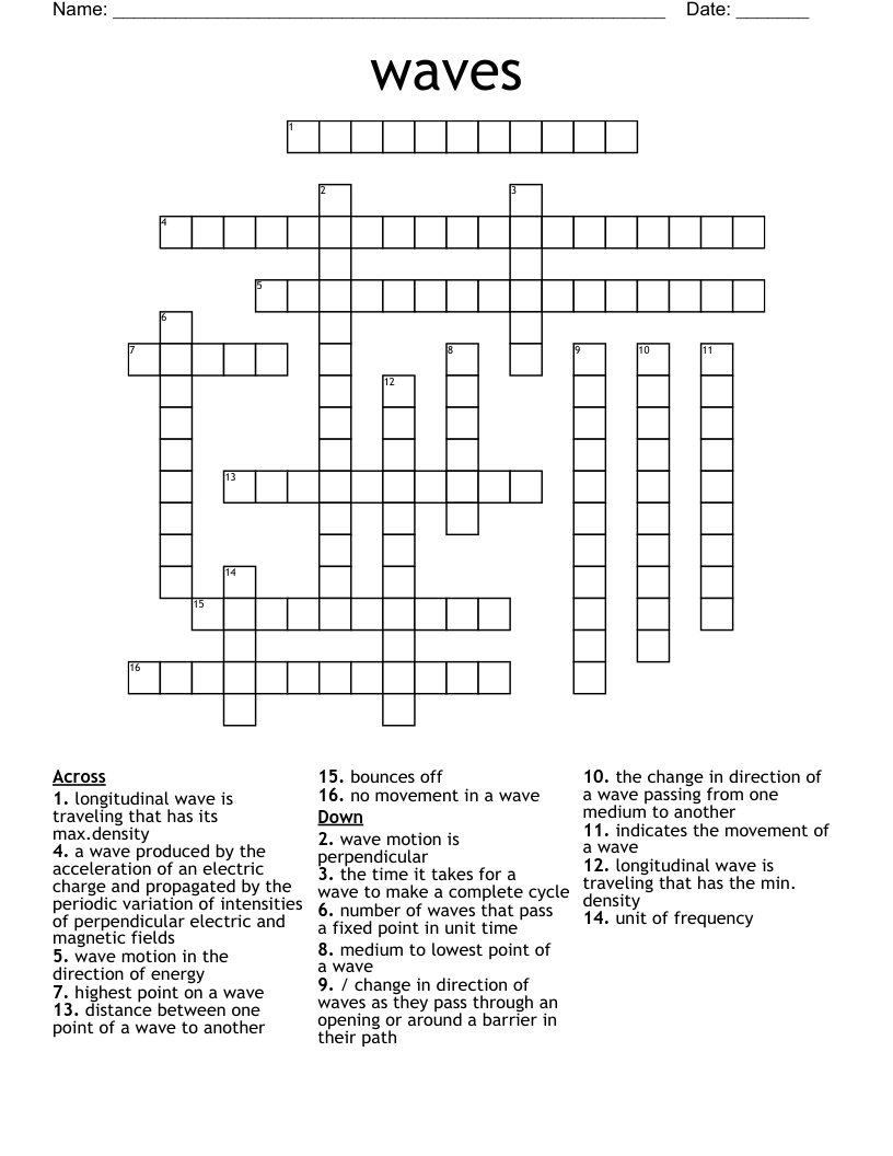 waves Crossword