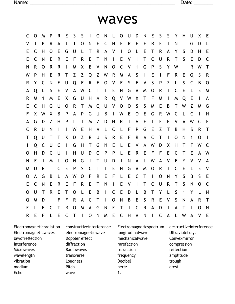 waves Word Search