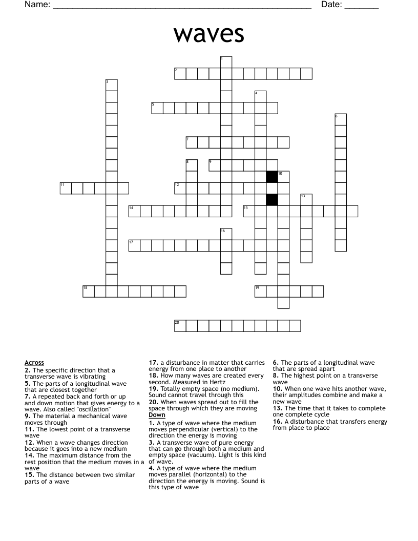 waves Crossword