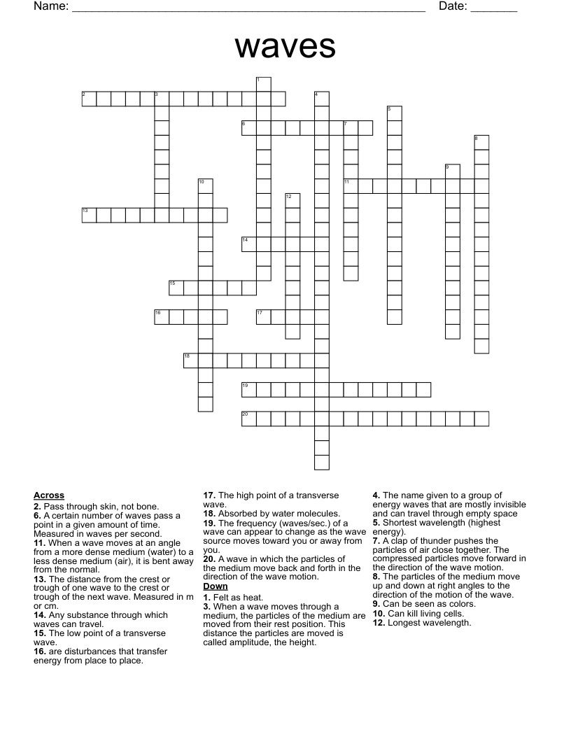 waves  Crossword