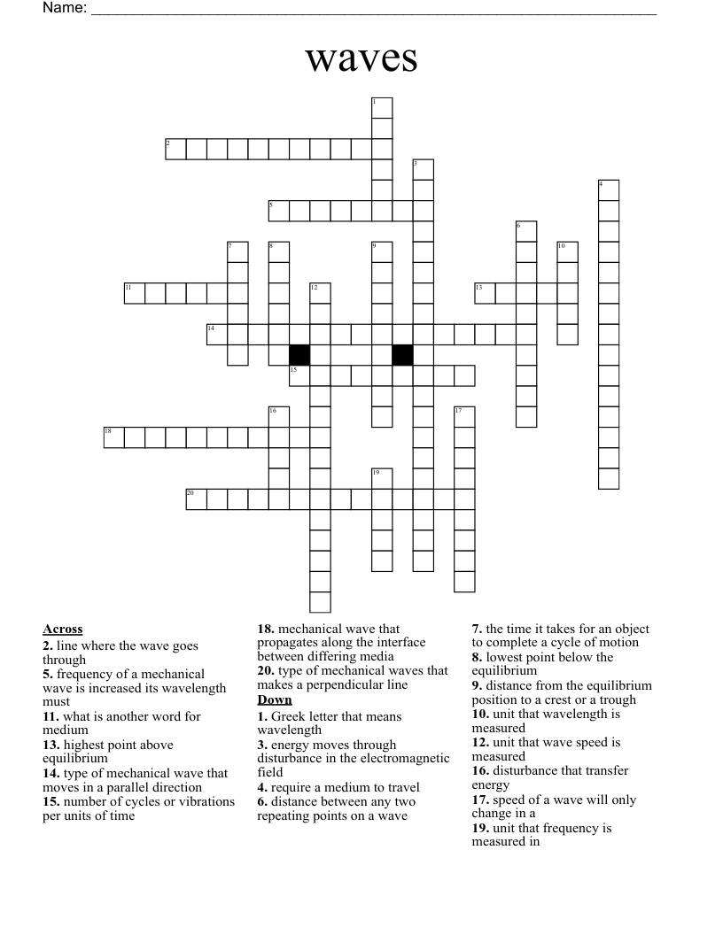 waves  Crossword