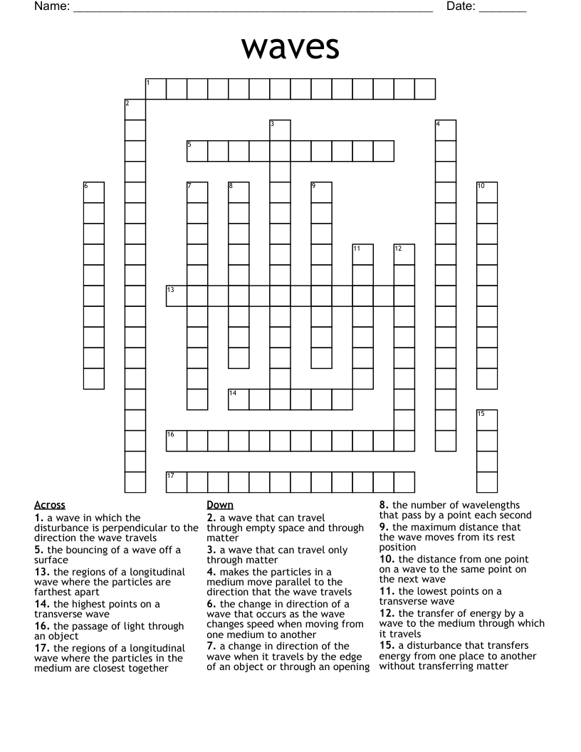 waves  Crossword