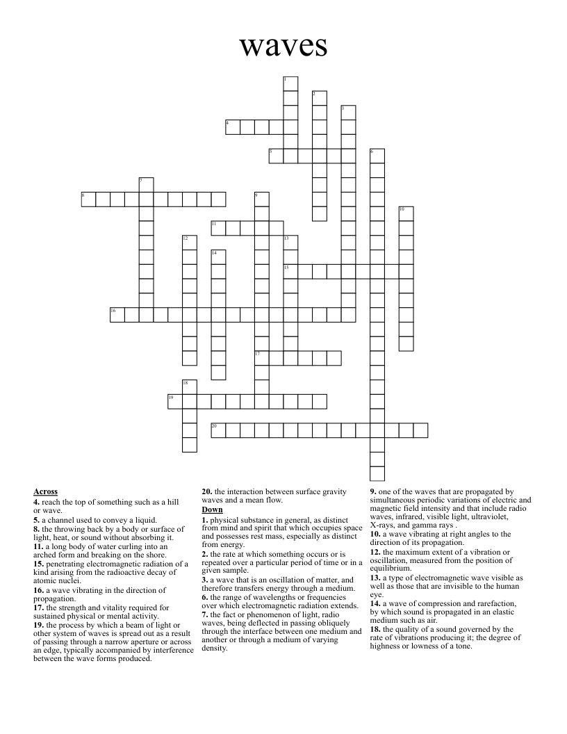 waves      Crossword