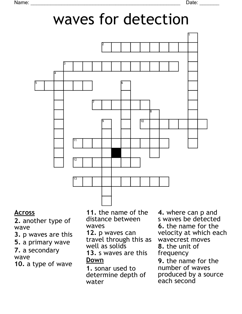 waves for detection Crossword