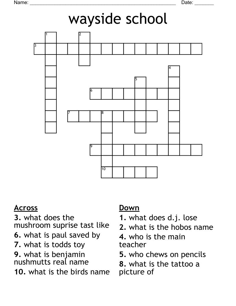 wayside school Crossword