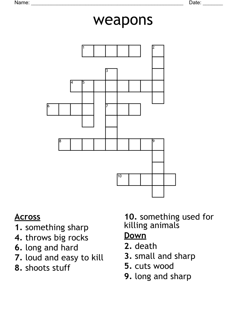 weapons Crossword