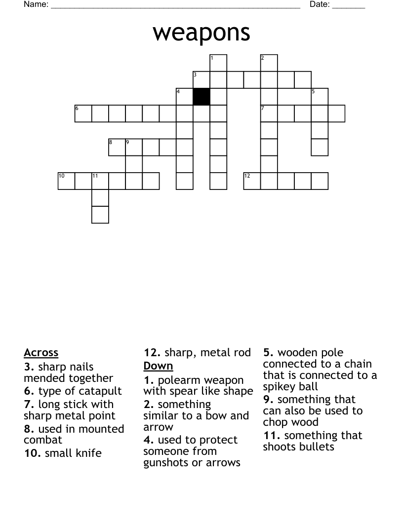weapons Crossword