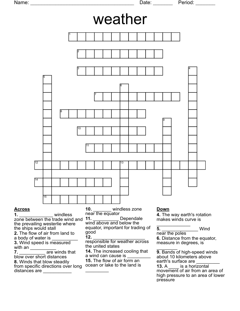 weather Crossword