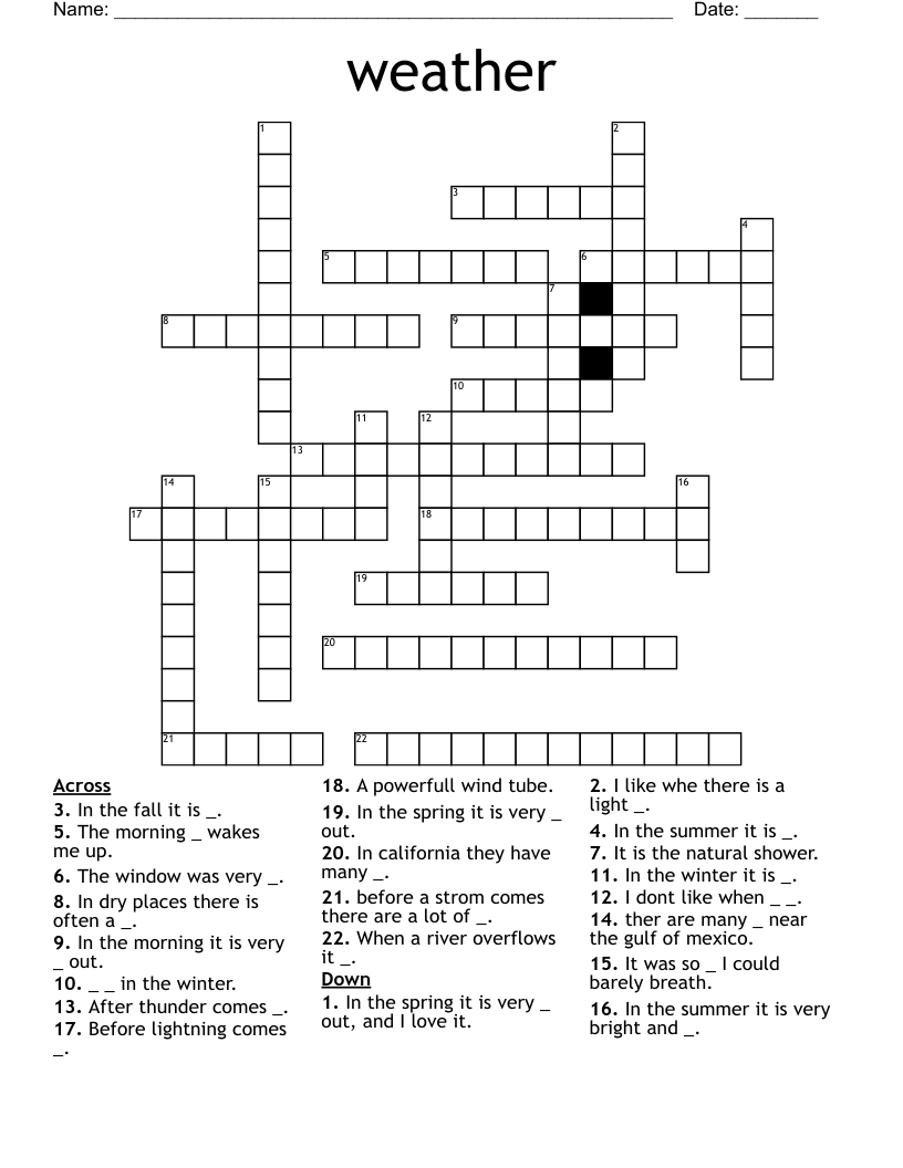 weather Crossword