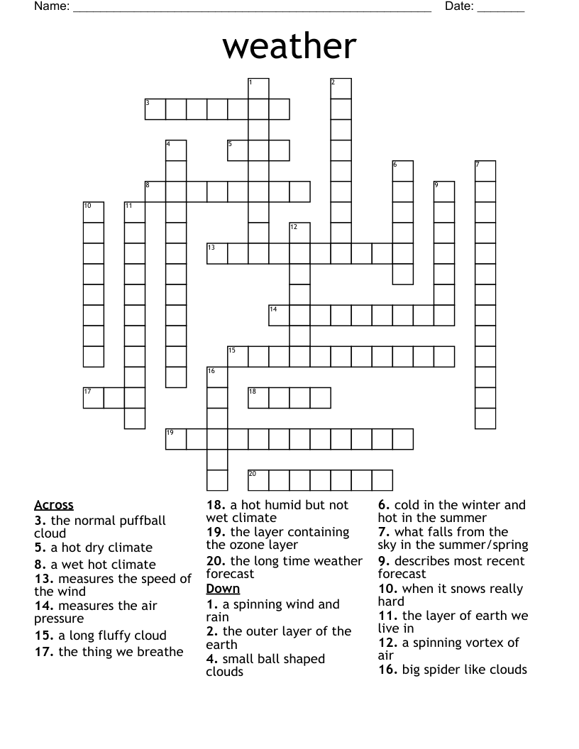 weather Crossword