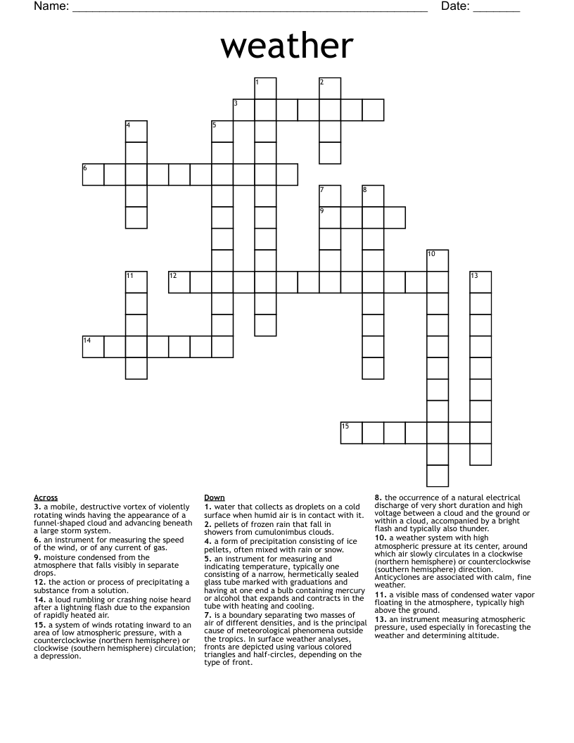 weather Crossword