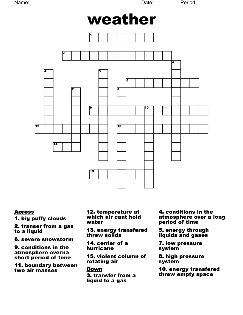 weather Crossword