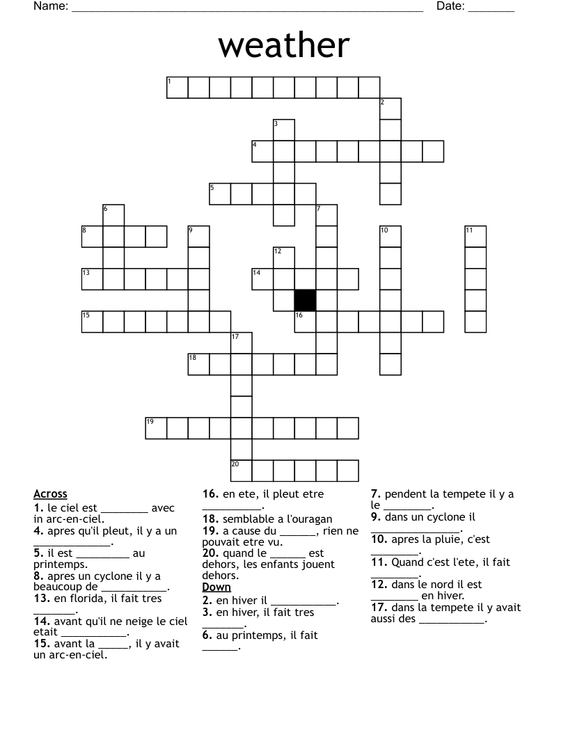 weather  Crossword
