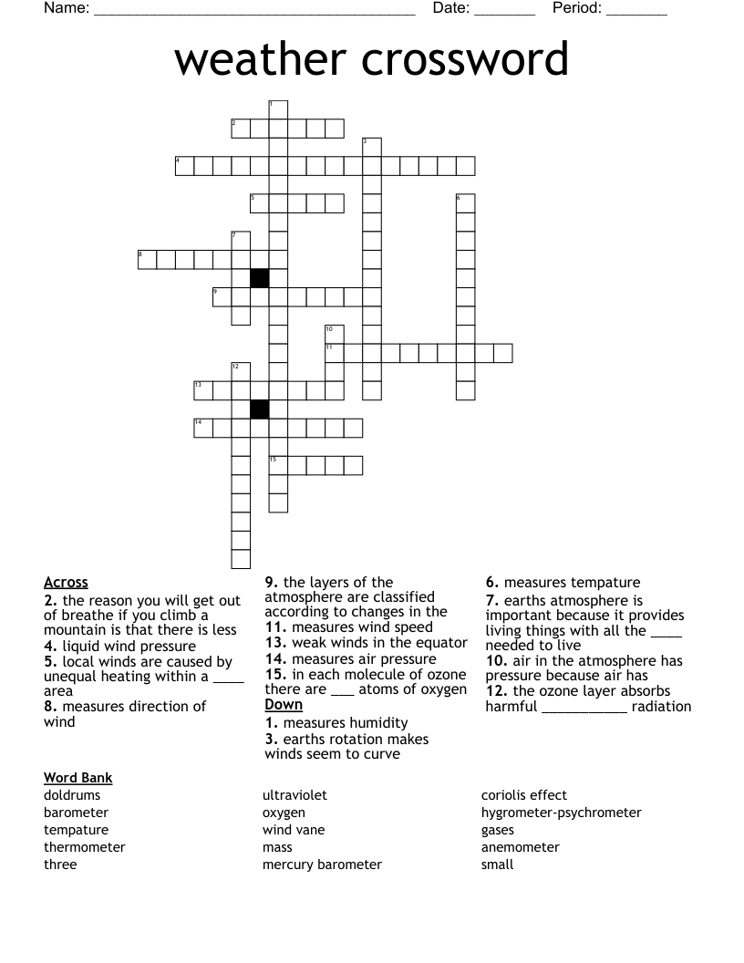 weather crossword