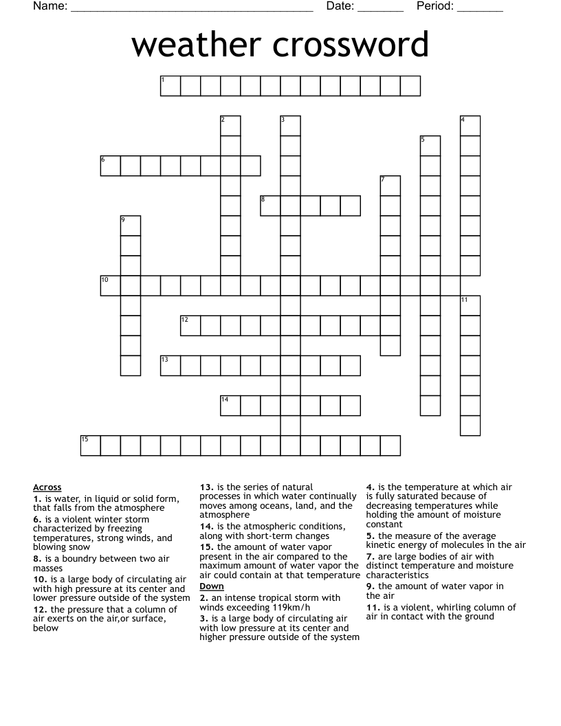 weather crossword