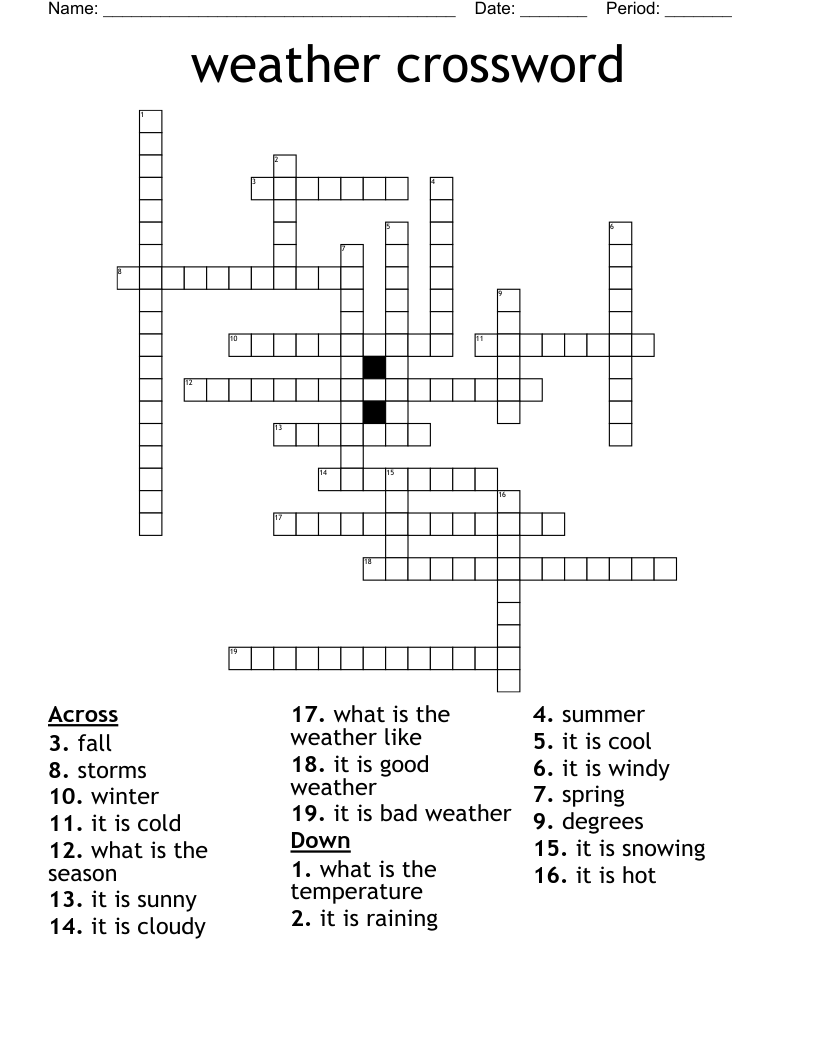weather crossword