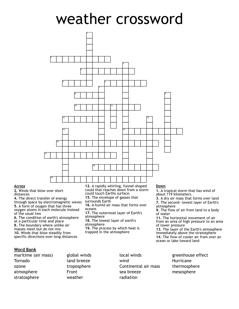 weather crossword