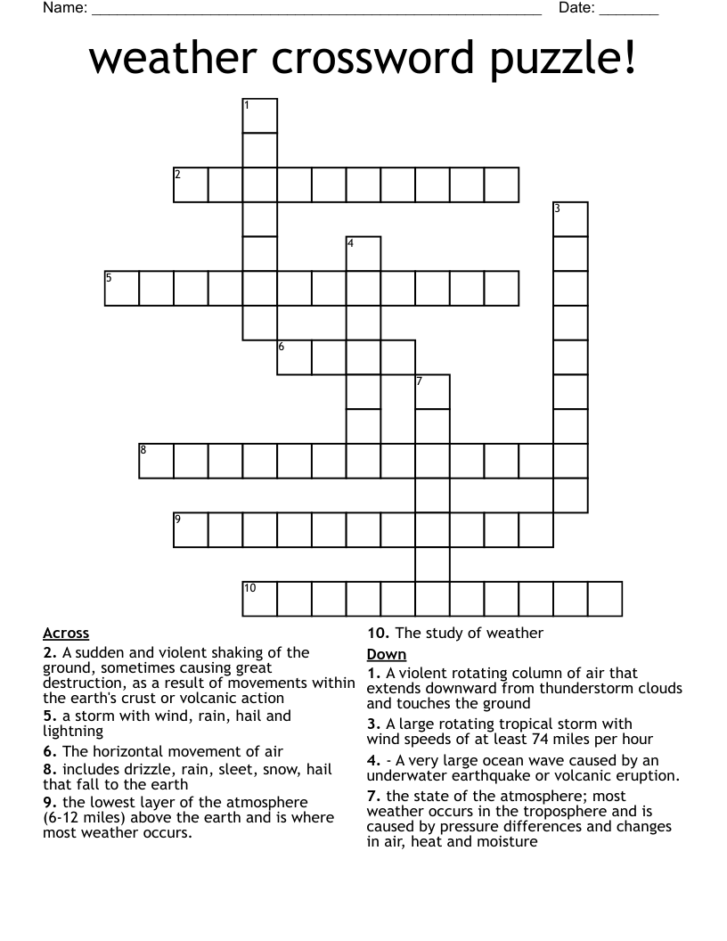 weather crossword puzzle!