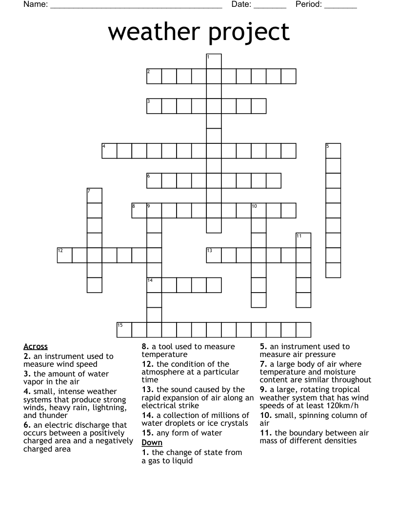 weather project Crossword