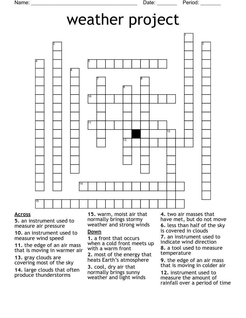 weather project Crossword