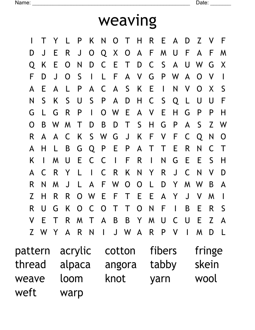 weaving Word Search