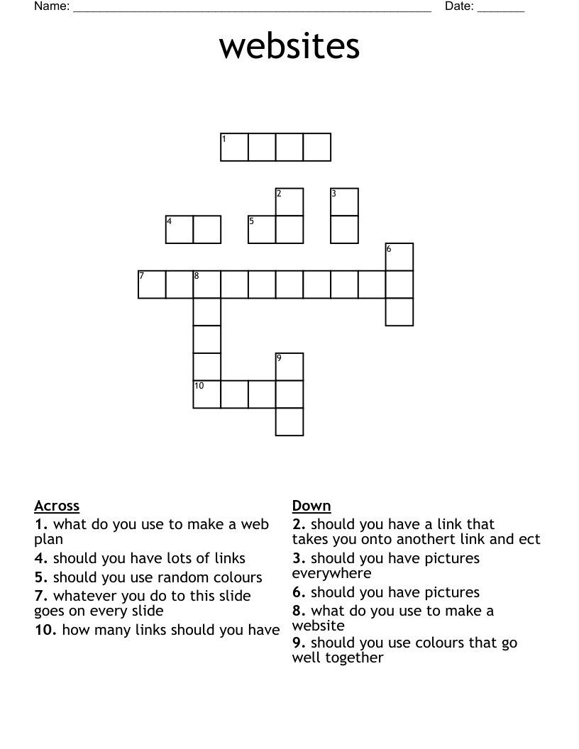 websites Crossword