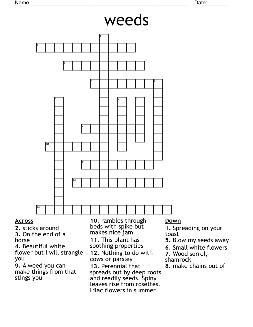 weeds  Crossword