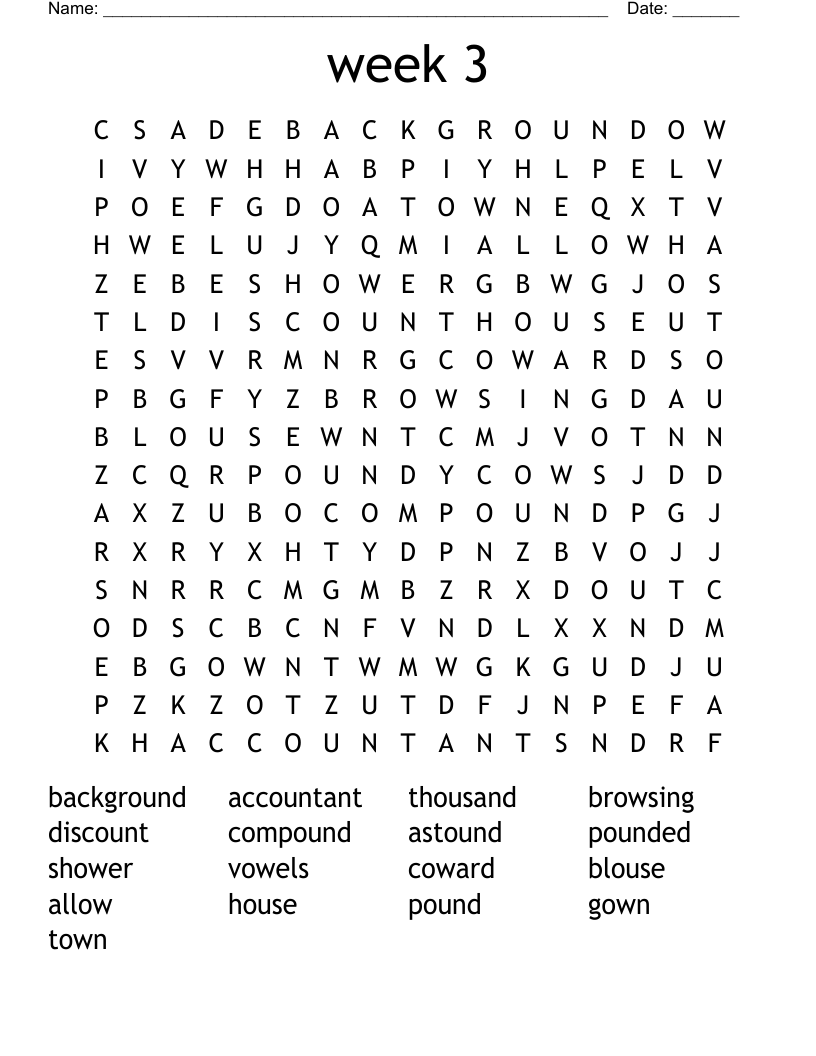 week 3 Word Search