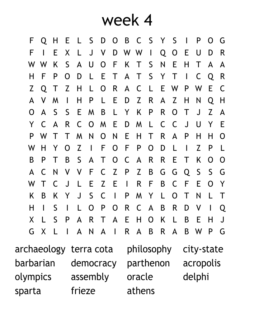 week 4 Word Search