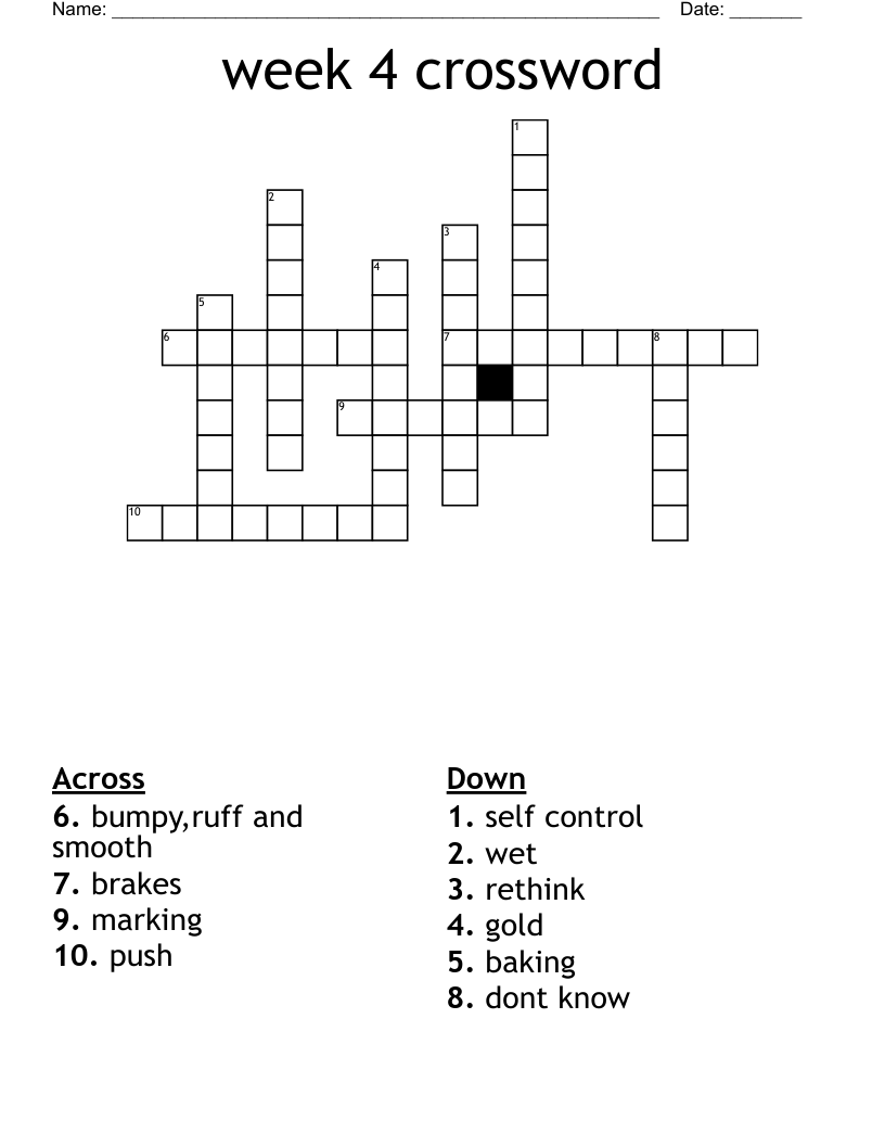 week 4 crossword