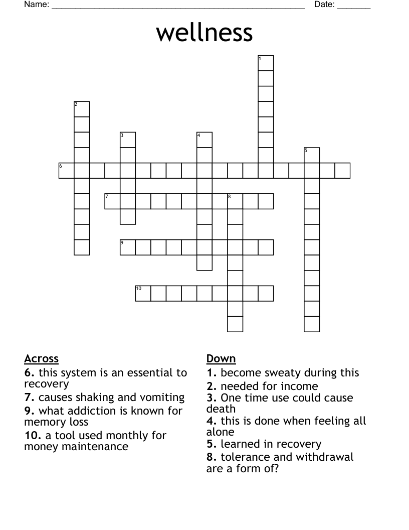wellness Crossword
