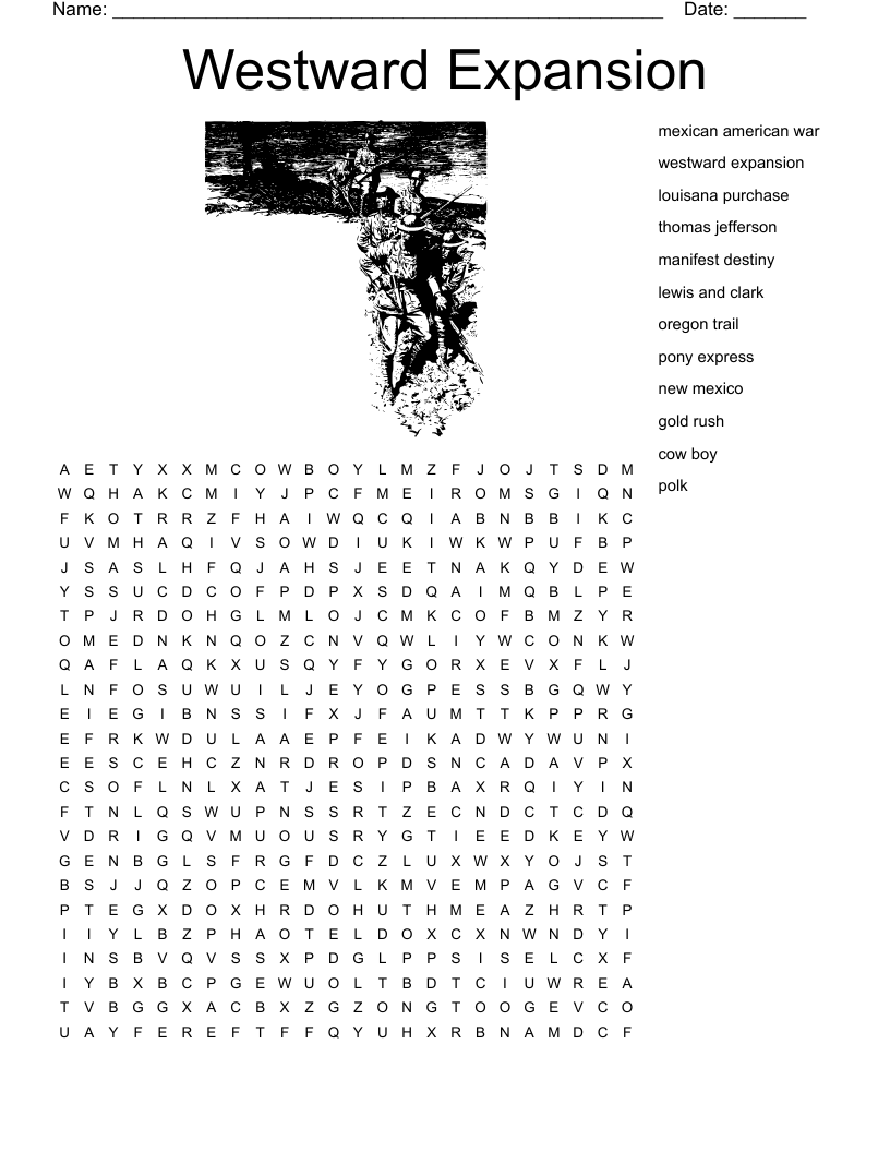 Westward Expansion Word Search