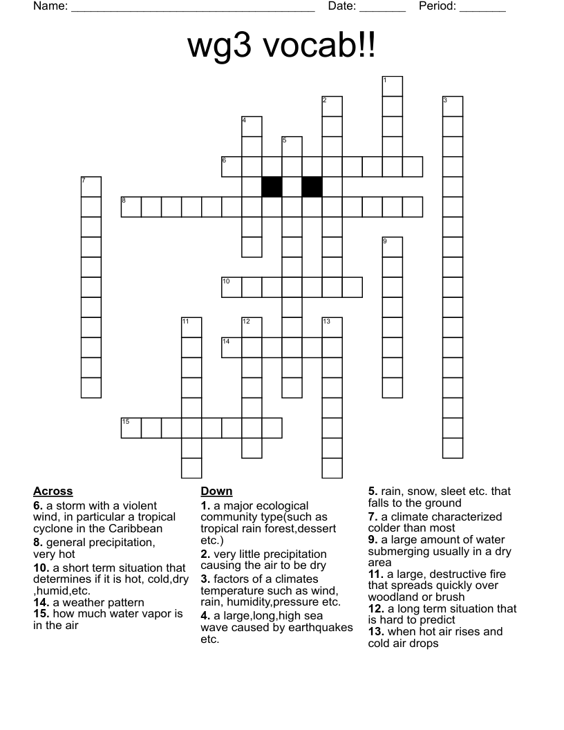 wg3 vocab!! Crossword