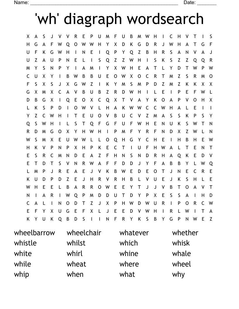 'wh' diagraph wordsearch