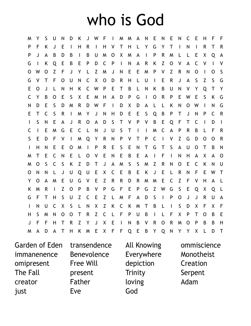 who is God Word Search