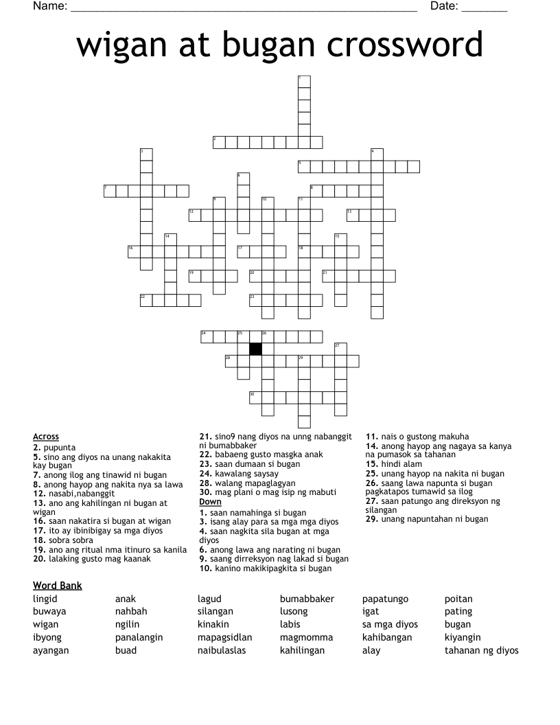 wigan at bugan crossword