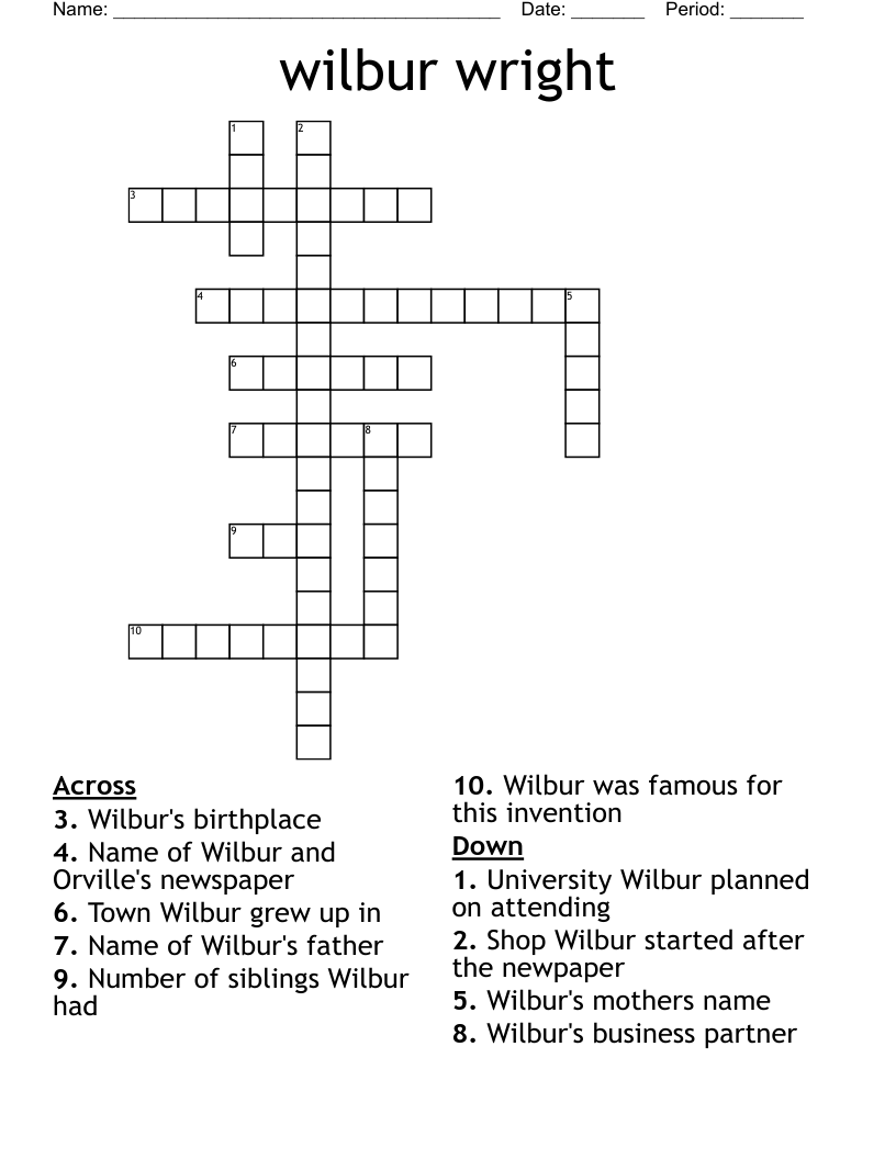 wilbur wright Crossword