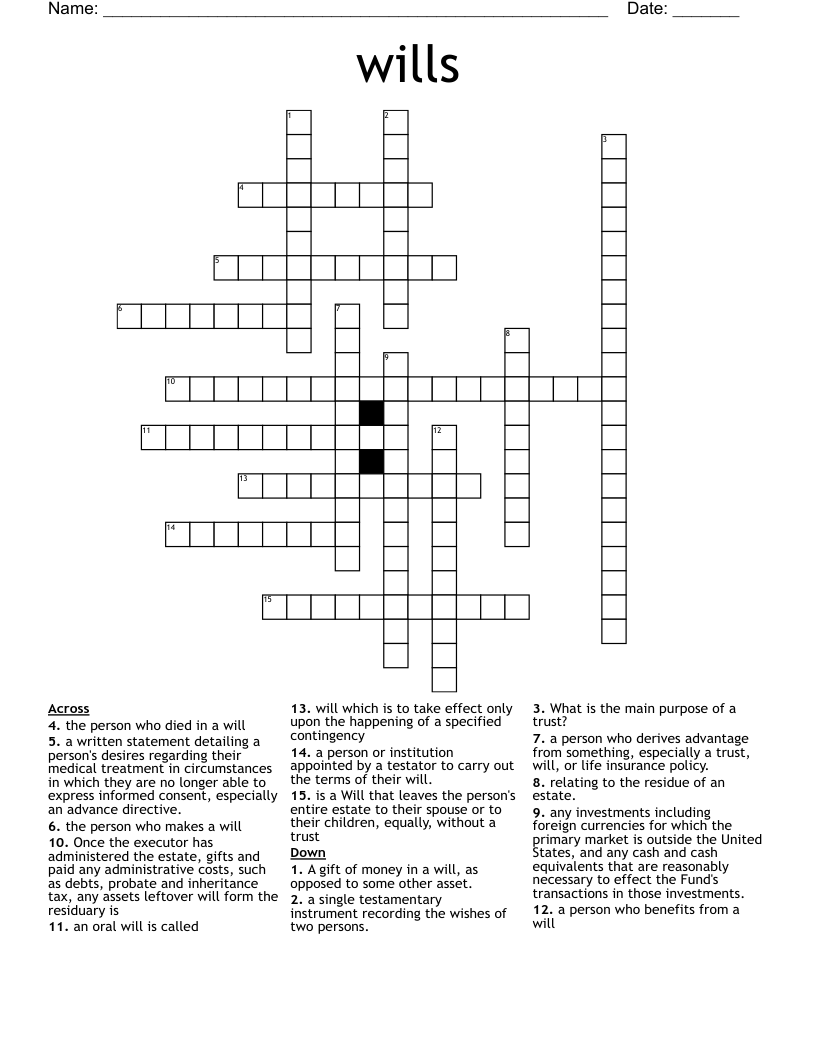 wills Crossword