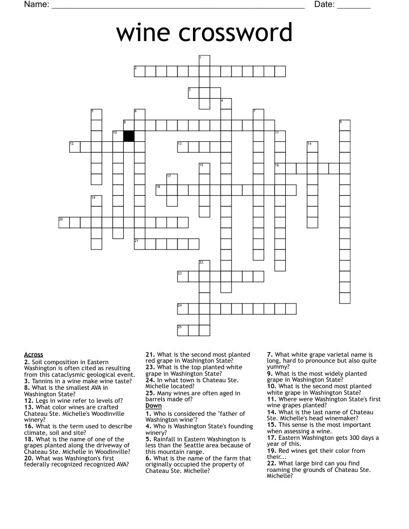 wine crossword