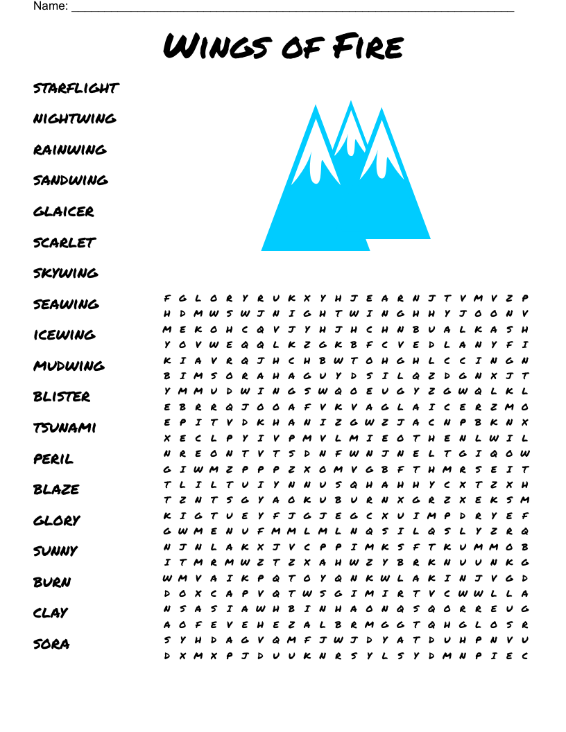 Wings of Fire Word Search