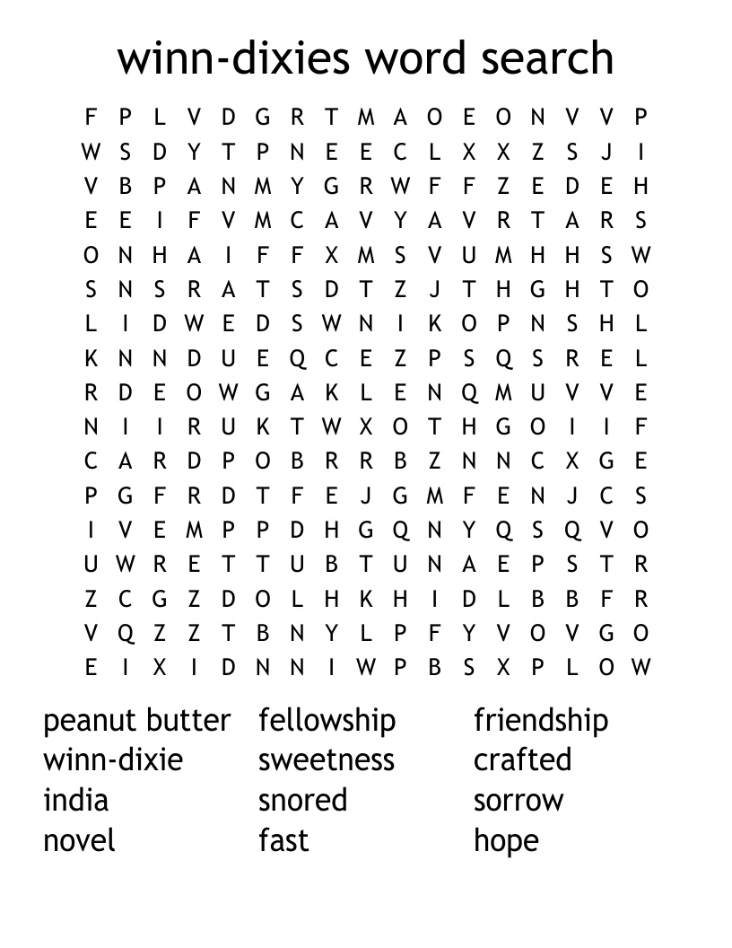 winn-dixies word search